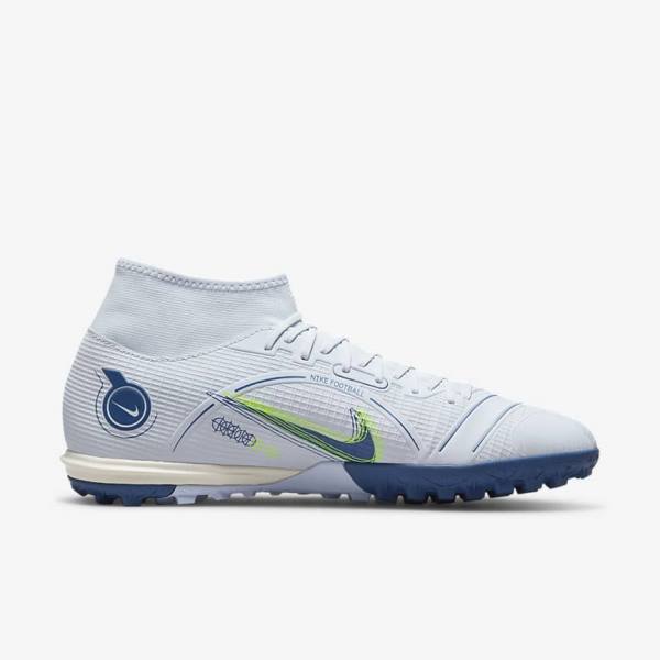 Scarpe da Calcio Donna Nike Mercurial Superfly 8 Academy TF Turf Grigie Blu Chiaro Blu Scuro | NK025IYF