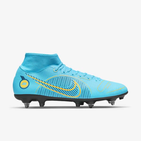 Scarpe da Calcio Donna Nike Mercurial Superfly 8 Academy SG-PRO Anti-Clog Traction Soft-Grounds Blu Arancioni | NK056VGU