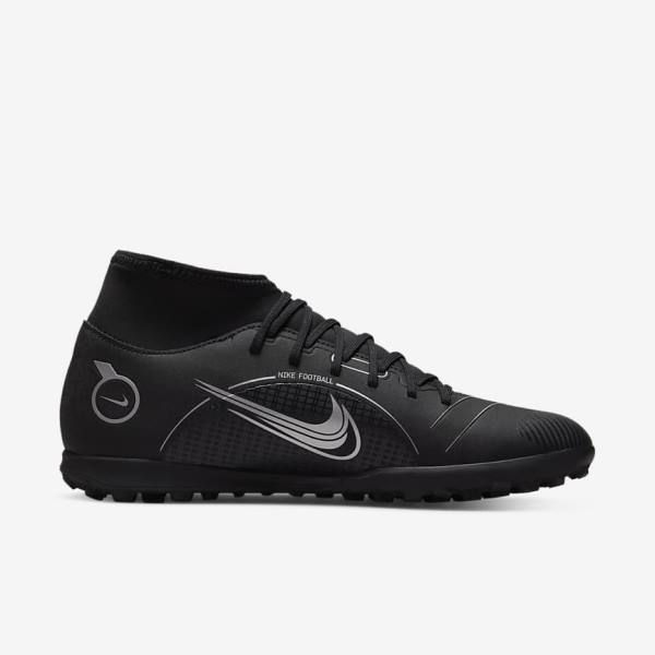 Scarpe da Calcio Donna Nike Mercurial Superfly 8 Club TF Turf Nere Grigie Metal Argento | NK091TCN