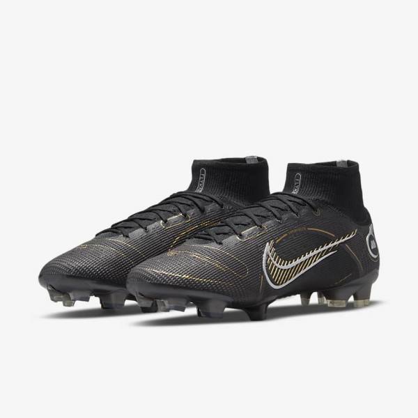 Scarpe da Calcio Donna Nike Mercurial Superfly 8 Elite FG Firm-Grounds Nere Metal Argento Grigie Metal Oro | NK093HSE