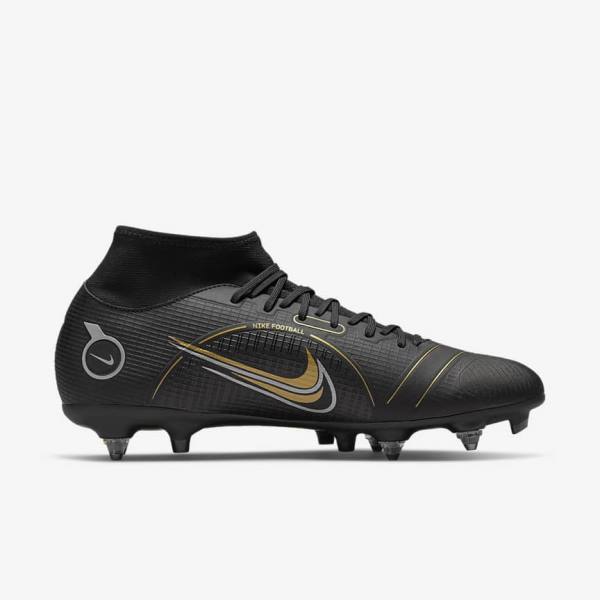 Scarpe da Calcio Donna Nike Mercurial Superfly 8 Academy SG-PRO Anti-Clog Traction Soft-Grounds Nere Metal Argento Grigie Metal Oro | NK124TOS