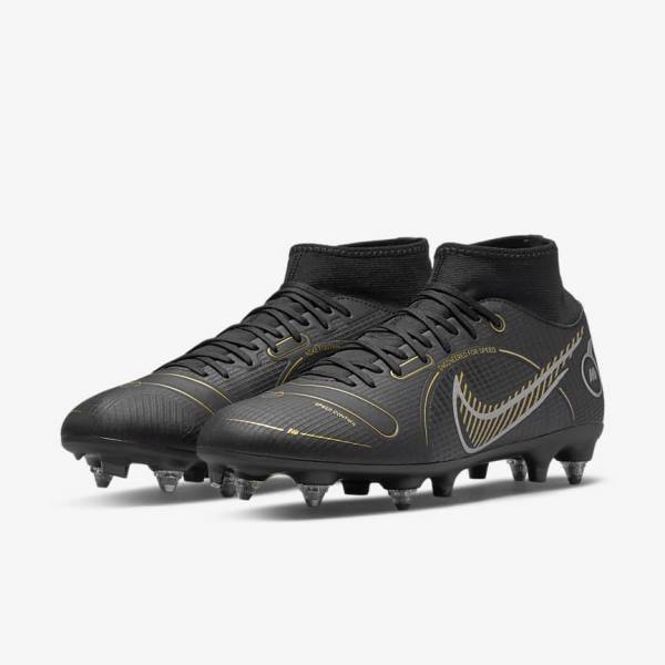 Scarpe da Calcio Donna Nike Mercurial Superfly 8 Academy SG-PRO Anti-Clog Traction Soft-Grounds Nere Metal Argento Grigie Metal Oro | NK124TOS