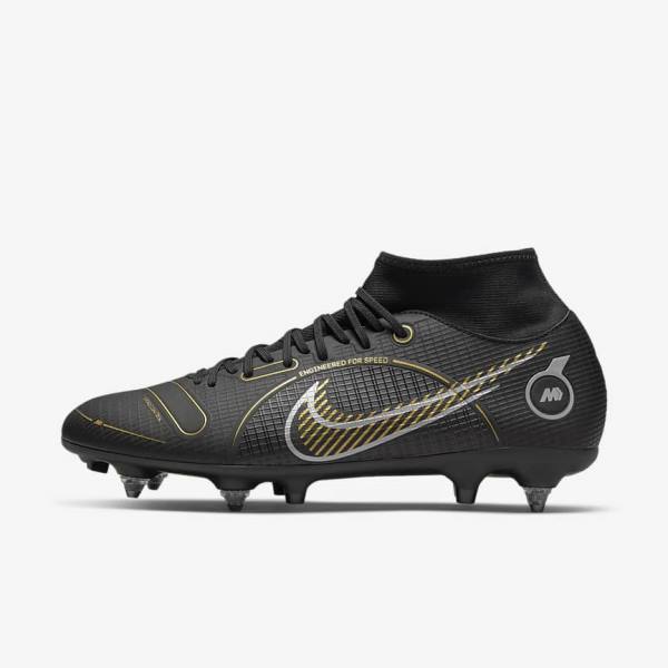 Scarpe da Calcio Donna Nike Mercurial Superfly 8 Academy SG-PRO Anti-Clog Traction Soft-Grounds Nere Metal Argento Grigie Metal Oro | NK124TOS