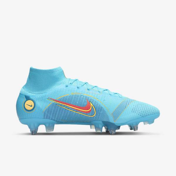 Scarpe da Calcio Donna Nike Mercurial Superfly 8 Elite SG-PRO Anti-Clog Traction Soft-Ground Blu Arancioni | NK165CKM