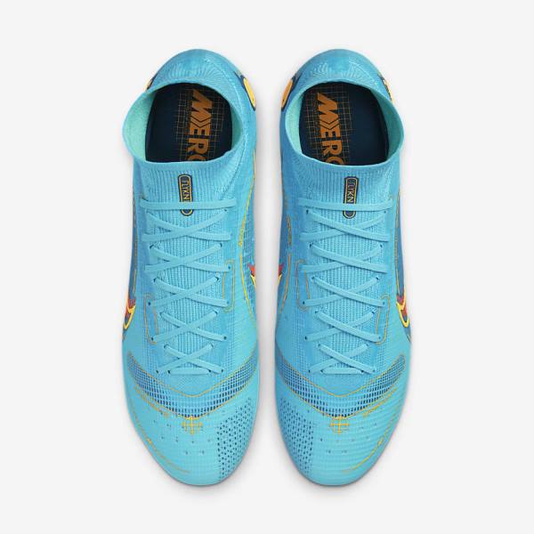 Scarpe da Calcio Donna Nike Mercurial Superfly 8 Elite SG-PRO Anti-Clog Traction Soft-Ground Blu Arancioni | NK165CKM