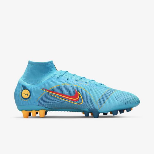 Scarpe da Calcio Donna Nike Mercurial Superfly 8 Elite AG Artificial-Grasss Blu Arancioni | NK301XPT