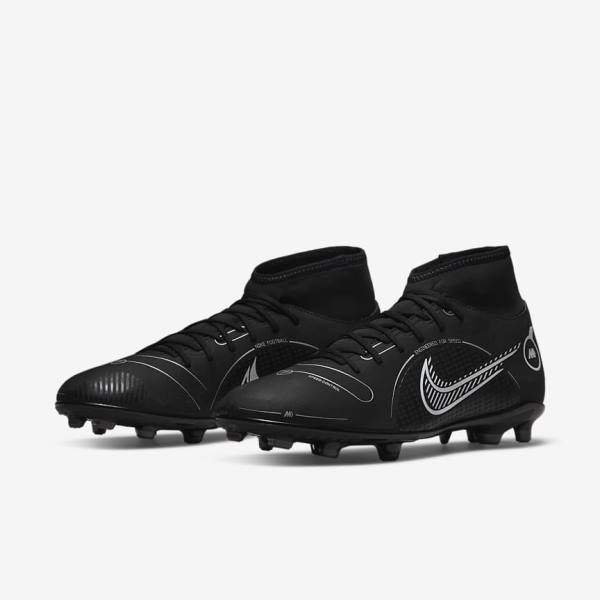 Scarpe da Calcio Donna Nike Mercurial Superfly 8 Club MG Multi-Grounds Nere Grigie Metal Argento | NK467OHY