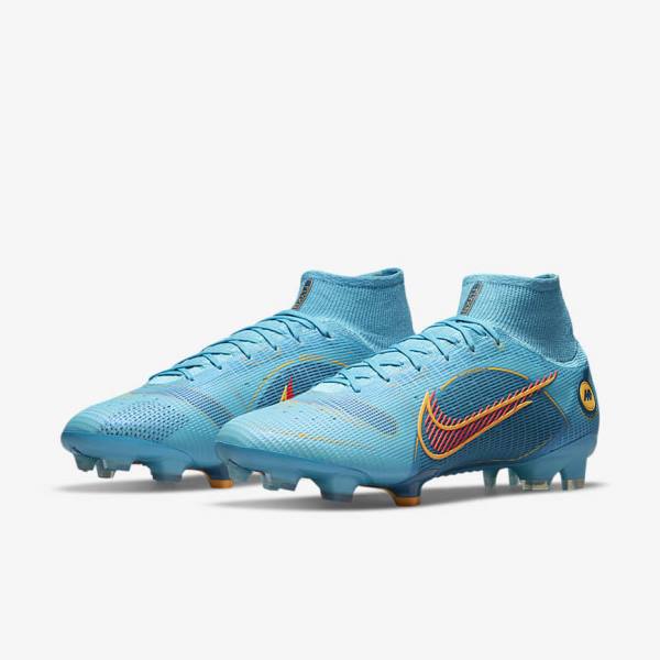 Scarpe da Calcio Donna Nike Mercurial Superfly 8 Elite FG Firm-Grounds Blu Arancioni | NK516WRS