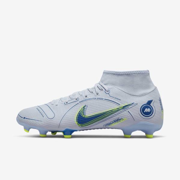 Scarpe da Calcio Donna Nike Mercurial Superfly 8 Academy MG Multi-Grounds Grigie Blu Chiaro Blu Scuro | NK582JHF