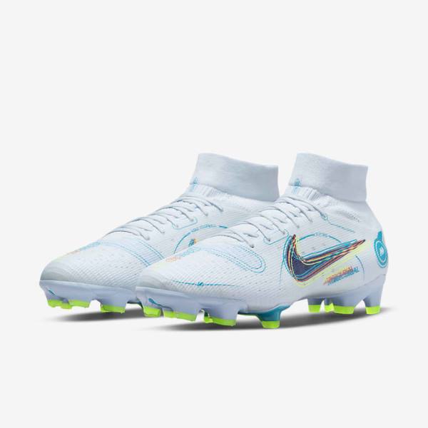 Scarpe da Calcio Donna Nike Mercurial Superfly 8 Pro FG Firm-Ground Grigie Blu Chiaro Blu Scuro | NK596ORI