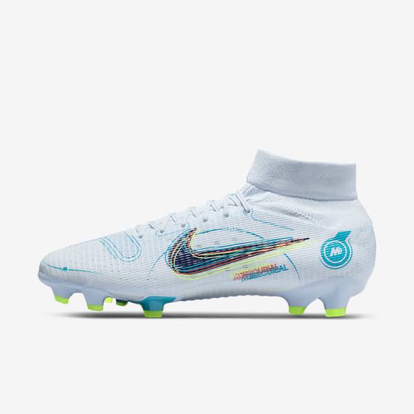 Scarpe da Calcio Donna Nike Mercurial Superfly 8 Pro FG Firm-Ground Grigie Blu Chiaro Blu Scuro | NK596ORI