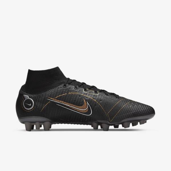 Scarpe da Calcio Donna Nike Mercurial Superfly 8 Elite AG Artificial-Grasss Nere Metal Argento Grigie Metal Oro | NK610ONW