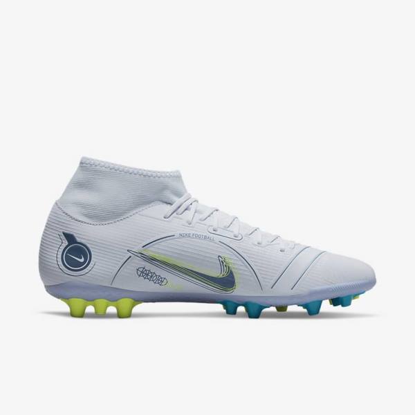 Scarpe da Calcio Donna Nike Mercurial Superfly 8 Academy AG Artificial-Grass Grigie Blu Chiaro Blu Scuro | NK637FHB