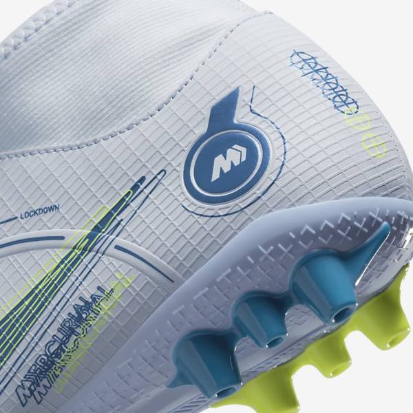 Scarpe da Calcio Donna Nike Mercurial Superfly 8 Academy AG Artificial-Grass Grigie Blu Chiaro Blu Scuro | NK637FHB