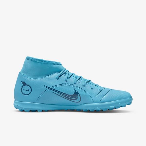 Scarpe da Calcio Donna Nike Mercurial Superfly 8 Club TF Turf Blu Arancioni | NK791JNA