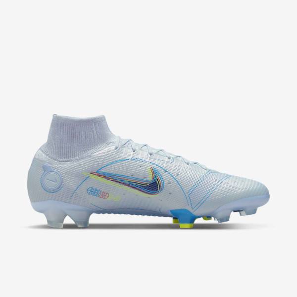 Scarpe da Calcio Donna Nike Mercurial Superfly 8 Elite FG Firm-Grounds Grigie Blu Chiaro Blu | NK824BOW