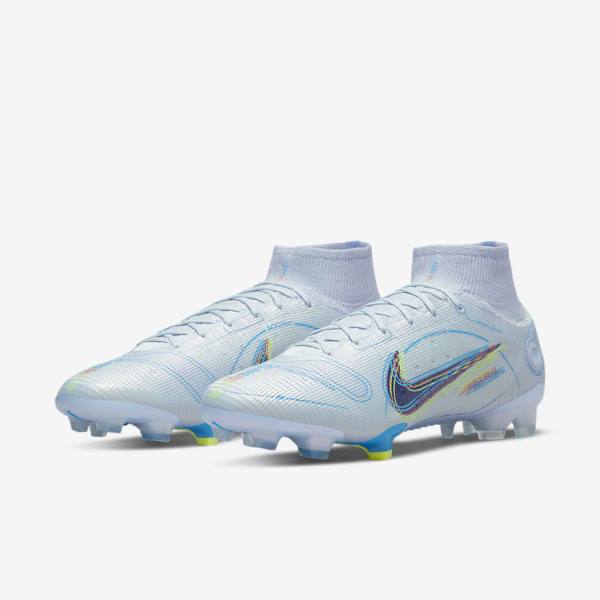 Scarpe da Calcio Donna Nike Mercurial Superfly 8 Elite FG Firm-Grounds Grigie Blu Chiaro Blu | NK824BOW