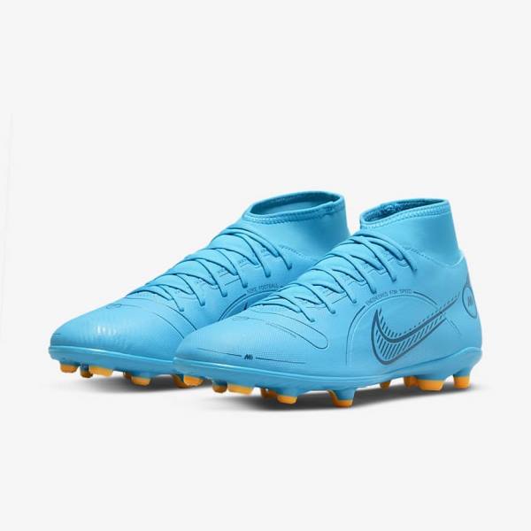 Scarpe da Calcio Donna Nike Mercurial Superfly 8 Club MG Multi-Grounds Blu Arancioni | NK851KDS