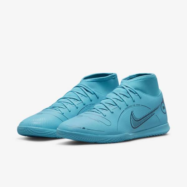 Scarpe da Calcio Donna Nike Mercurial Superfly 8 Club IC Indoor Court Blu Arancioni | NK862VSU