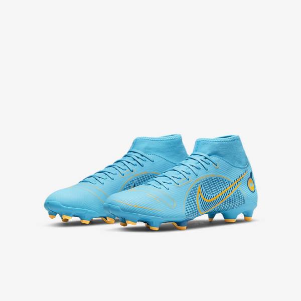 Scarpe da Calcio Donna Nike Mercurial Superfly 8 Academy MG Multi-Grounds Blu Arancioni | NK907PWI