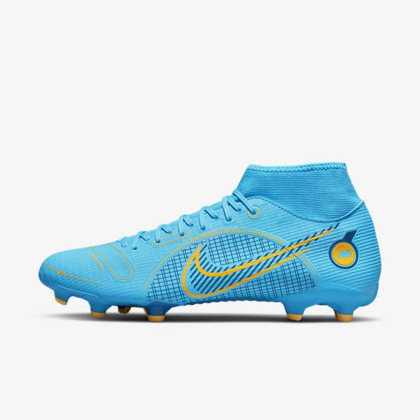 Scarpe da Calcio Donna Nike Mercurial Superfly 8 Academy MG Multi-Grounds Blu Arancioni | NK907PWI