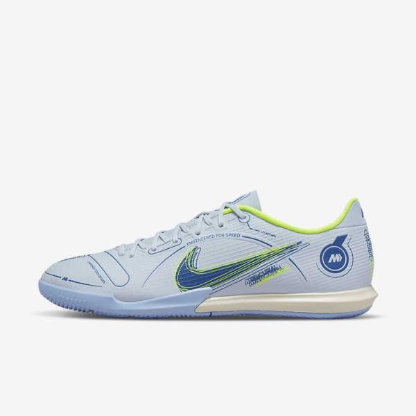 Scarpe da Calcio Donna Nike Mercurial Vapor 14 Academy IC Indoor Court Grigie Blu Chiaro Blu | NK053CPH