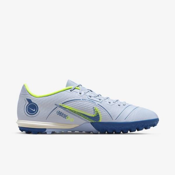 Scarpe da Calcio Donna Nike Mercurial Vapor 14 Academy TF Turf Grigie Blu Chiaro Blu Scuro | NK482KOW