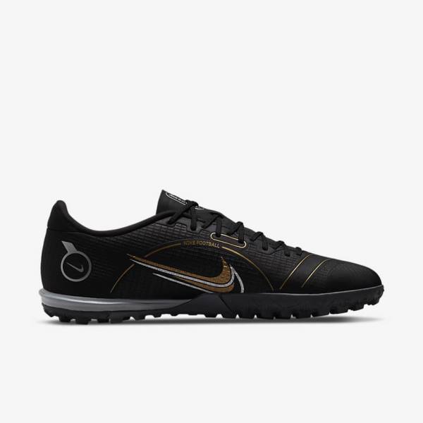 Scarpe da Calcio Donna Nike Mercurial Vapor 14 Academy TF Turf Nere Metal Argento Grigie Metal Oro | NK720GFR