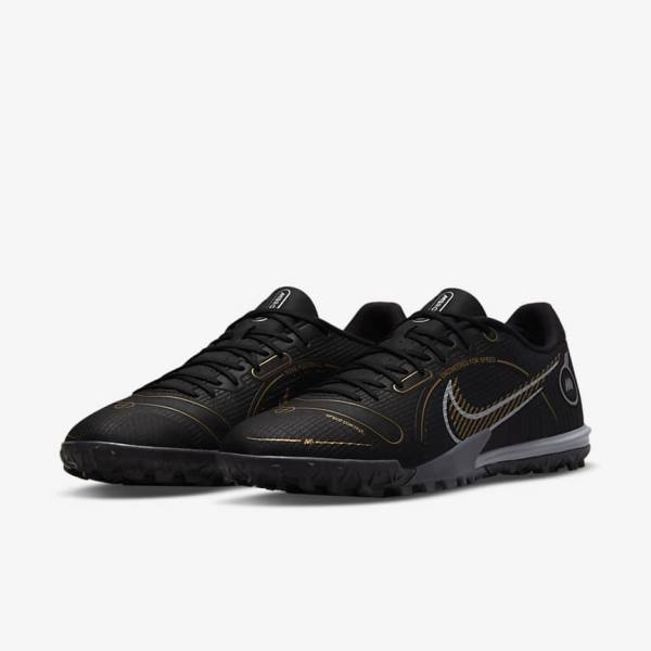 Scarpe da Calcio Donna Nike Mercurial Vapor 14 Academy TF Turf Nere Metal Argento Grigie Metal Oro | NK720GFR