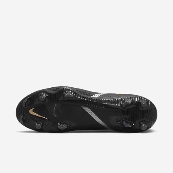 Scarpe da Calcio Donna Nike Phantom GT2 Pro Dynamic Fit FG Firm-Ground Nere Metal Oro Metal Argento Metal Grigie Scuro | NK031VOS