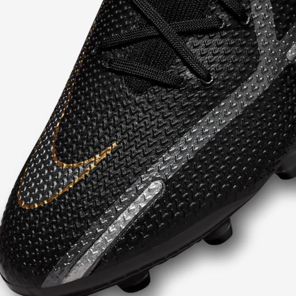 Scarpe da Calcio Donna Nike Phantom GT2 Dynamic Fit Elite AG-Pro Artificial-Grass Nere Metal Oro Metal Argento Metal Grigie Scuro | NK078TYF