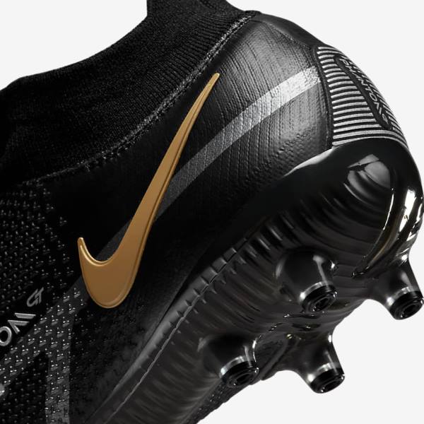 Scarpe da Calcio Donna Nike Phantom GT2 Dynamic Fit Elite AG-Pro Artificial-Grass Nere Metal Oro Metal Argento Metal Grigie Scuro | NK078TYF