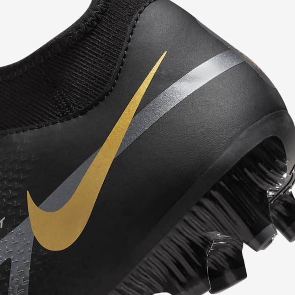 Scarpe da Calcio Donna Nike Phantom GT2 Academy Dynamic Fit MG Multi-Ground Nere Metal Oro Grigie Scuro Metal Grigie Scuro | NK149OJX