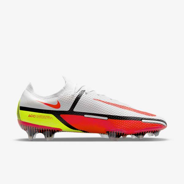 Scarpe da Calcio Donna Nike Phantom GT2 Elite FG Firm-Ground Bianche Nere Rosse Chiaro | NK238RGJ