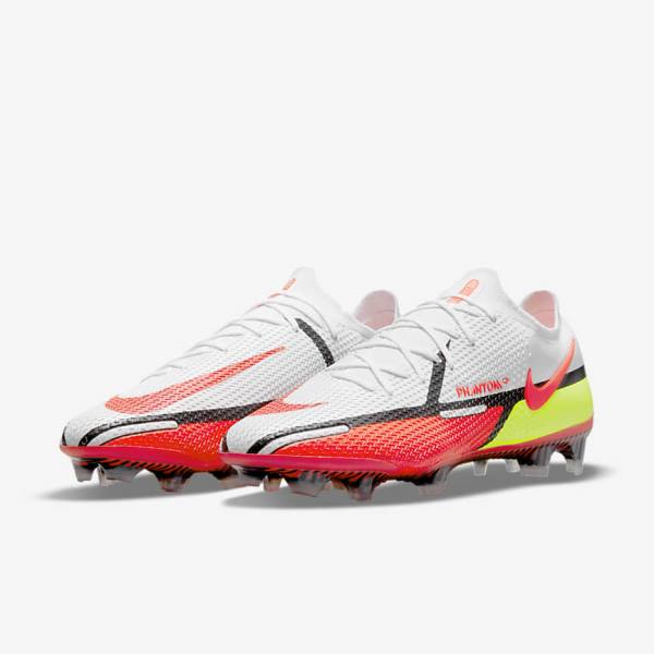 Scarpe da Calcio Donna Nike Phantom GT2 Elite FG Firm-Ground Bianche Nere Rosse Chiaro | NK238RGJ