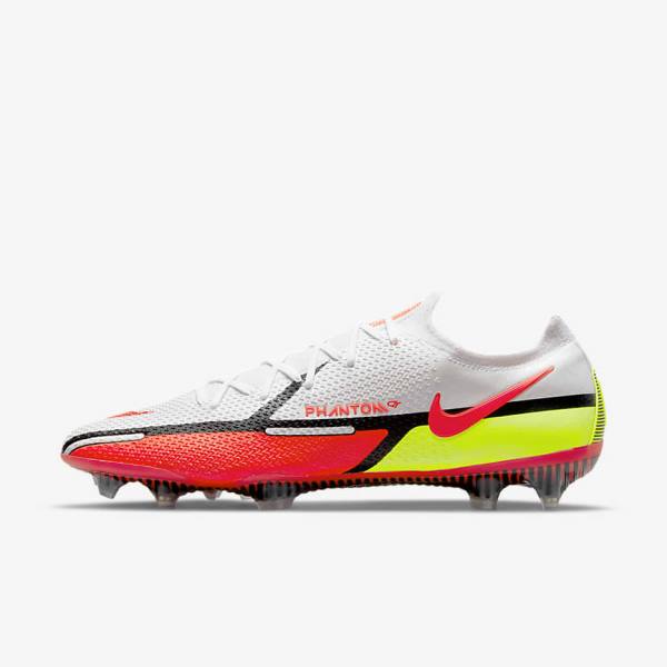 Scarpe da Calcio Donna Nike Phantom GT2 Elite FG Firm-Ground Bianche Nere Rosse Chiaro | NK238RGJ