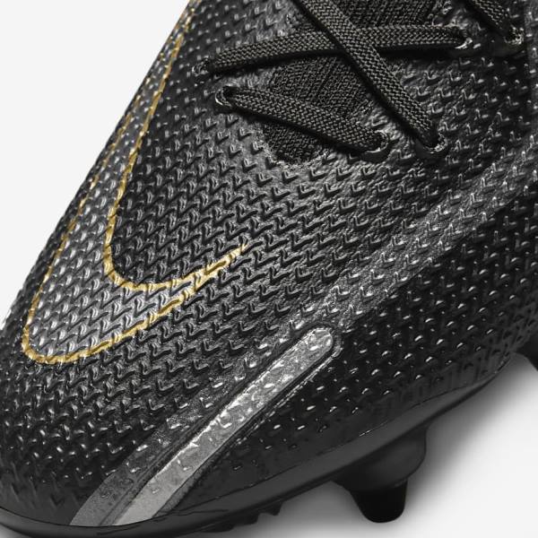 Scarpe da Calcio Donna Nike Phantom GT2 Elite SG-Pro AC Soft-Ground Nere Metal Oro Metal Argento Metal Grigie Scuro | NK470IKQ