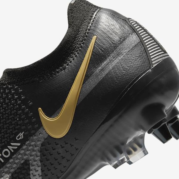 Scarpe da Calcio Donna Nike Phantom GT2 Elite SG-Pro AC Soft-Ground Nere Metal Oro Metal Argento Metal Grigie Scuro | NK470IKQ