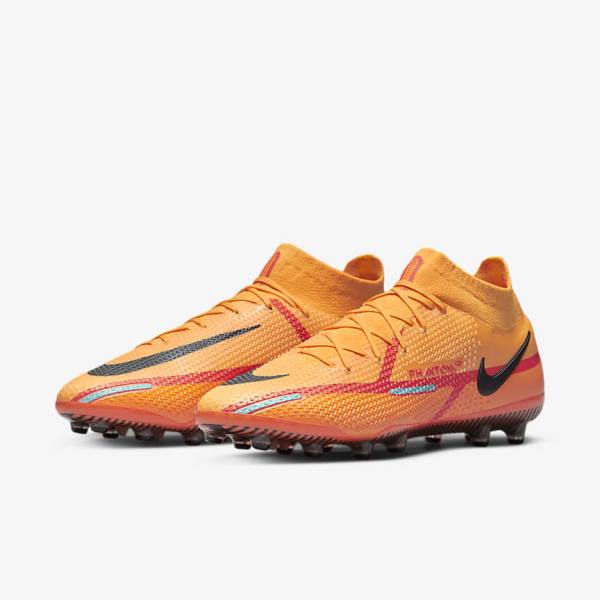 Scarpe da Calcio Donna Nike Phantom GT2 Dynamic Fit Elite AG-Pro Artificial-Grass Arancioni Rosse Chiaro Nere | NK512ANG