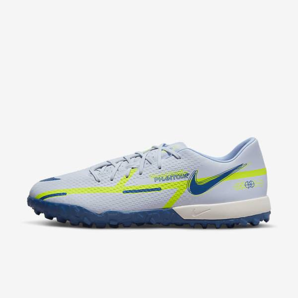 Scarpe da Calcio Donna Nike Phantom GT2 Academy TF Turf Grigie Blu Chiaro Blu Scuro | NK523BGQ