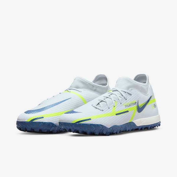 Scarpe da Calcio Donna Nike Phantom GT2 Academy Dynamic Fit TF Turf Grigie Blu Chiaro Blu Scuro | NK845DKV