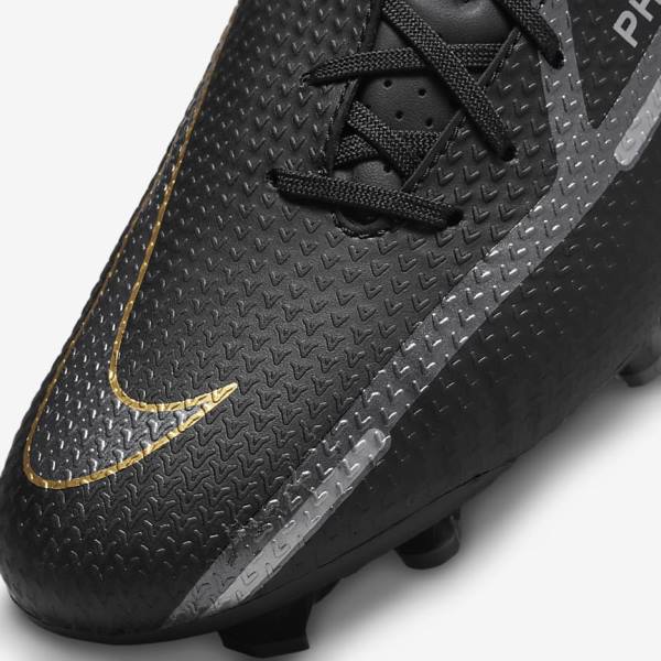 Scarpe da Calcio Donna Nike Phantom GT2 Academy MG Multi-Ground Nere Metal Oro Grigie Scuro Metal Grigie Scuro | NK851WFL