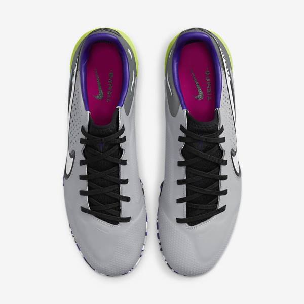 Scarpe da Calcio Donna Nike React Tiempo Legend 9 Pro TF Turf Grigie Chiaro Bianche | NK291ZPK