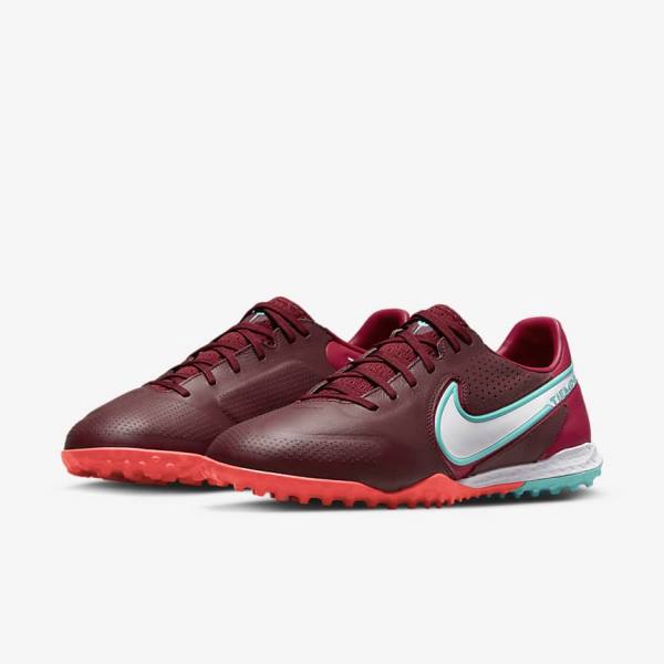 Scarpe da Calcio Donna Nike React Tiempo Legend 9 Pro TF Turf Rosse Rosse Chiaro Bianche | NK492VWN