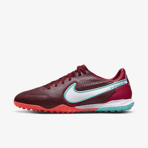 Scarpe da Calcio Donna Nike React Tiempo Legend 9 Pro TF Turf Rosse Rosse Chiaro Bianche | NK492VWN