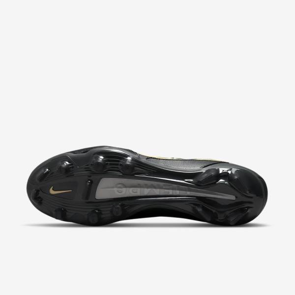 Scarpe da Calcio Donna Nike Tiempo Legend 9 Pro FG Firm-Ground Nere Grigie Scuro Metal Oro Metal Grigie Scuro | NK076XER