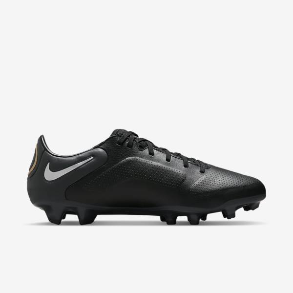 Scarpe da Calcio Donna Nike Tiempo Legend 9 Pro FG Firm-Ground Nere Grigie Scuro Metal Oro Metal Grigie Scuro | NK076XER