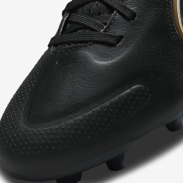 Scarpe da Calcio Donna Nike Tiempo Legend 9 Pro FG Firm-Ground Nere Grigie Scuro Metal Oro Metal Grigie Scuro | NK076XER