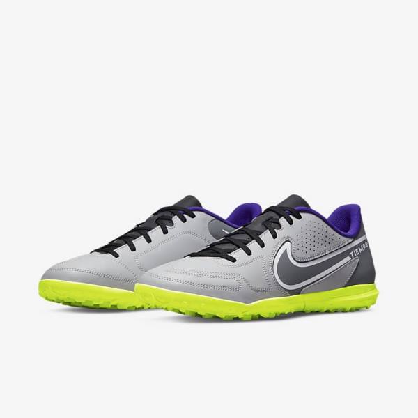 Scarpe da Calcio Donna Nike Tiempo Legend 9 Club TF Turf Grigie Chiaro Bianche | NK359CTB