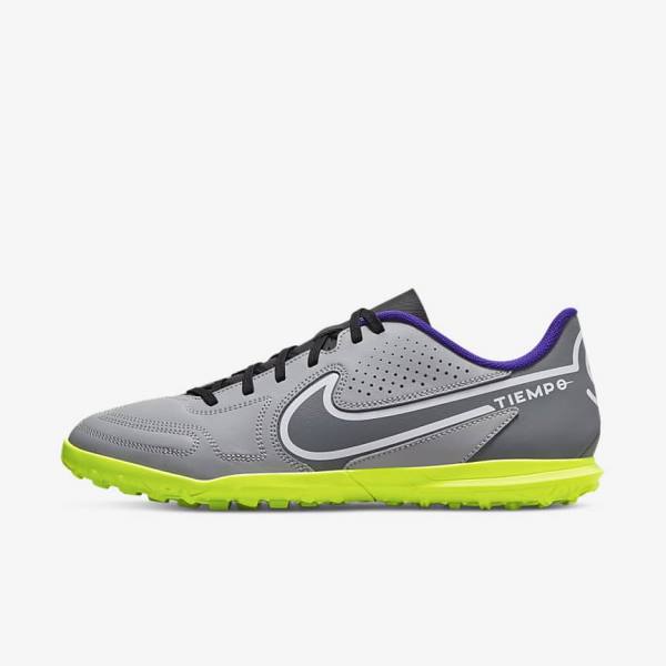 Scarpe da Calcio Donna Nike Tiempo Legend 9 Club TF Turf Grigie Chiaro Bianche | NK359CTB